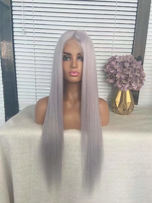 100% human hair wig grey color women hair wig virgin hair wig