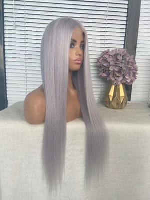 100% human hair wig grey color women hair wig virgin hair wig