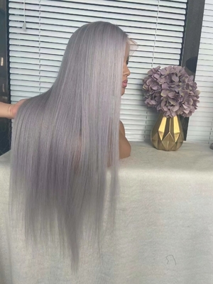 100% human hair wig grey color women hair wig virgin hair wig