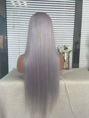 100% human hair wig grey color women hair wig virgin hair wig