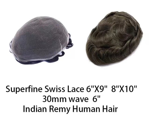 Super breathable Swiss lace bleached knots undetectable hairline Indian human hair toupee