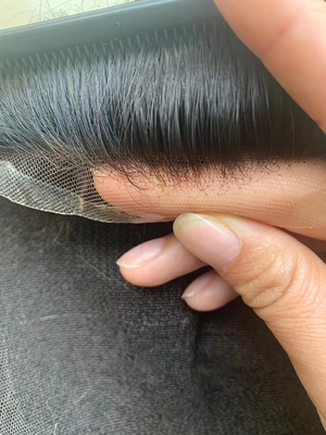 Super breathable Swiss lace bleached knots undetectable hairline Indian human hair toupee
