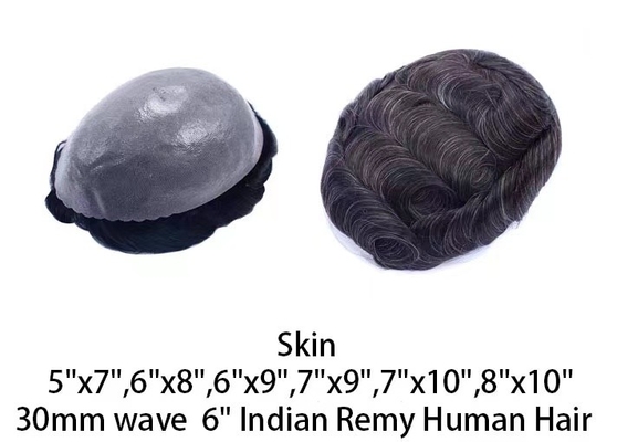 super thin skin 0.02-0.03mm man toupee v-loop men's toupee hair replacement 100% human hair Indian toupee