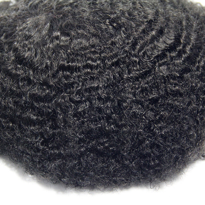 Poly skin man toupee afro wave men replacement Medium Density Hair Prosthesis for black men