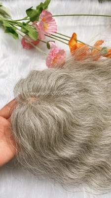 100% virgin hair mono topper natural wave European hair topper for old lady hair loss