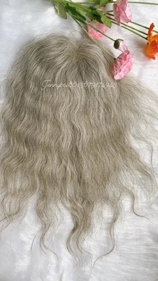 100% virgin hair mono topper natural wave European hair topper for old lady hair loss