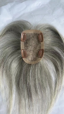 3x5 mono topper with 100% natural gray color hair can bleach and color free