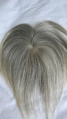 3x5 mono topper with 100% natural gray color hair can bleach and color free