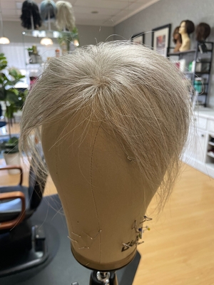 3x5 mono topper with gray color for old lady 100% human hair women topper for thin hair