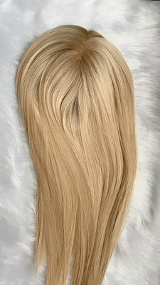 European hair topper double drawn hair silk topper for Jewish women natural hairline topper for hair loss