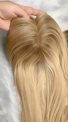 Silk Top Human Hair Topper Balayage color Women Toupee Skin Topper for Salon