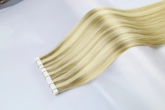 Wholesale factory double drawn full remy cuticle tape hair extensions Russian balayage color hair extensions
