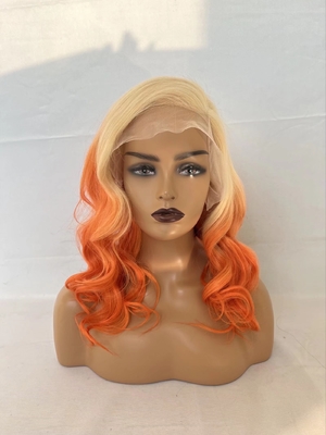 Beautiful ombre color lace wig in stock colorful wig for summer lace frontal wig