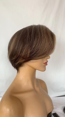 13x4 frontal lace wig short human hair wig piano color hair brazilian hair for black women