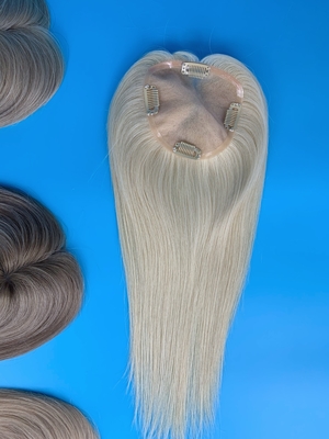 Mono topper silk topper Russian hair quality women topper for hair loss high density