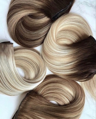 Beautiful color Russian hair quality Genius weft European hair hair extensions for wholesale