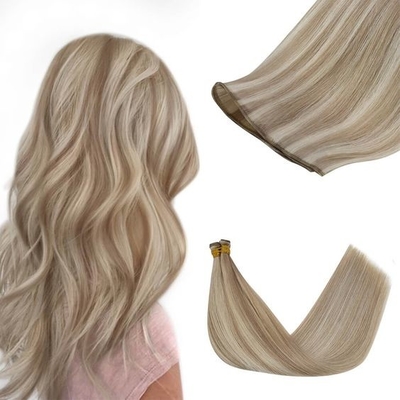 Beautiful color Russian hair quality Genius weft European hair hair extensions for wholesale