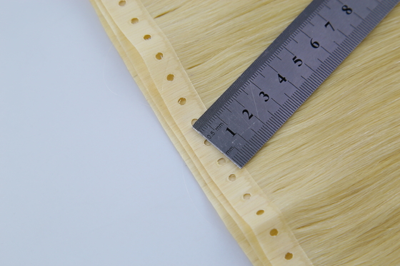 Seemless human hair invisible skin weft with hole butterfly weft with Russian hair