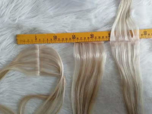 Seemless human hair invisible skin weft with hole butterfly weft with Russian hair