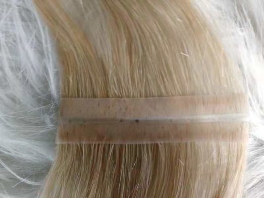 Seemless human hair invisible skin weft with hole butterfly weft with Russian hair