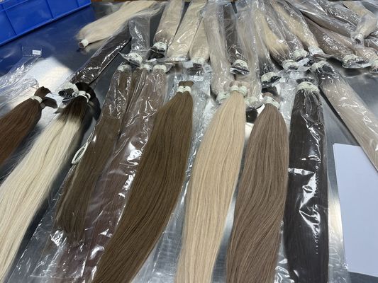 Blonde 100% unprocessed human hair bulk hair extension natural cuticle hair bulk for wholesale