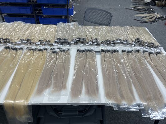 The new color machine weft double drawn 100% human hair weft for wholesale