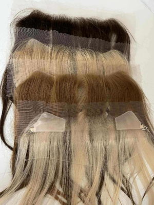 Hairline topper ear to ear coverage human hair halo wire Swiss lace invisible frontal hairline