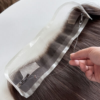 Hairline topper ear to ear coverage human hair halo wire Swiss lace invisible frontal hairline
