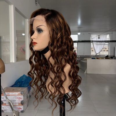 Wholesale 100% virgin human hair glueless wigs HD 13x4 transparent lace frontal deep wave bodywave hair wig