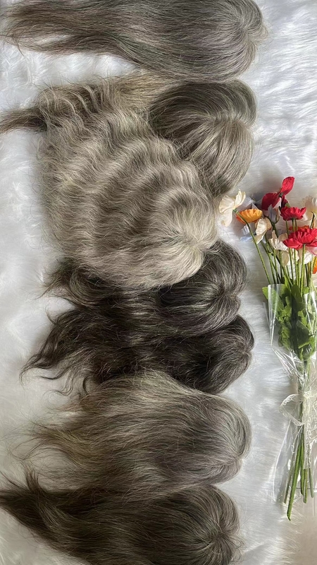 Different color gray hair toppers for customize China factory directly supplier wholesale ptice
