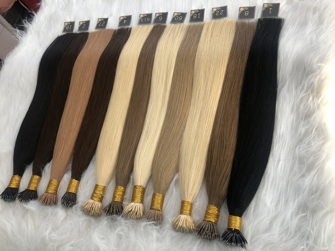 Double drawn remy cuticle the longest lifespan nano hair extensions for wholesale